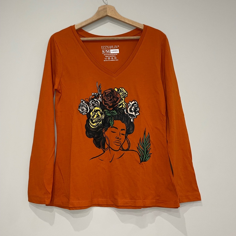 Izzy & Liv NWOT Wildflower Goddess V neck long sleeve shirt small